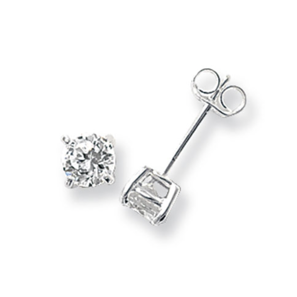 Sparkly Sterling Silver Cubic Zirconia Studs